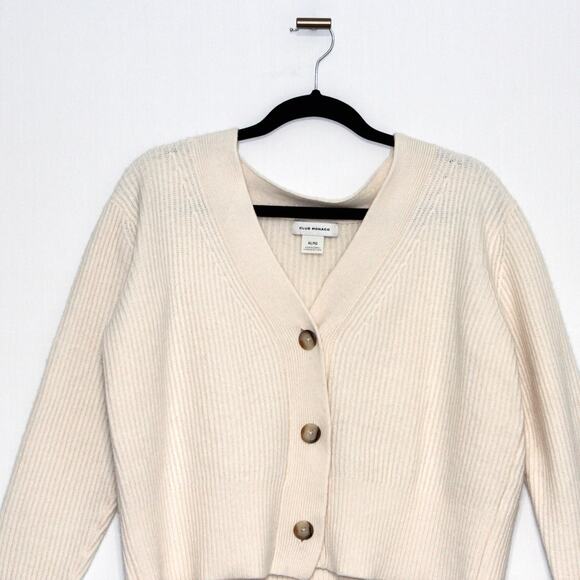 Club Monaco Button Cardigan in Off White Size XL - Picture 7 of 9